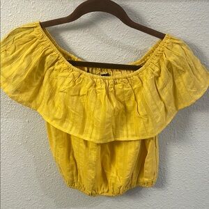 Yellow Off-Shoulder Women's Top
